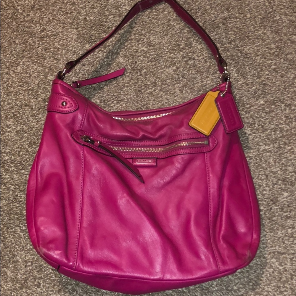 Pink leather authentic  coach bag